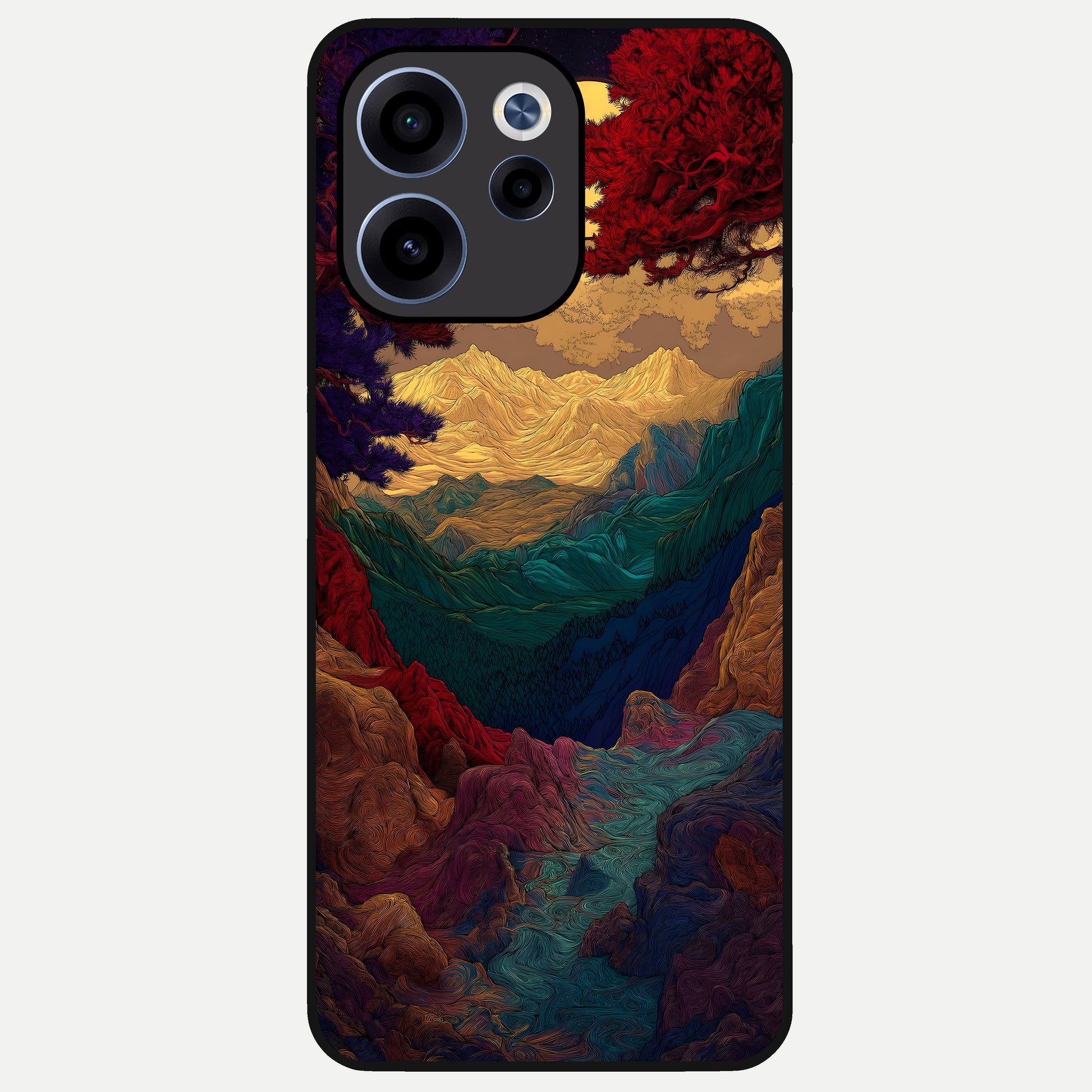  Mystic Valley Light Glass Case For Oppo Reno 15c back cover – full design glossy printed glass finish