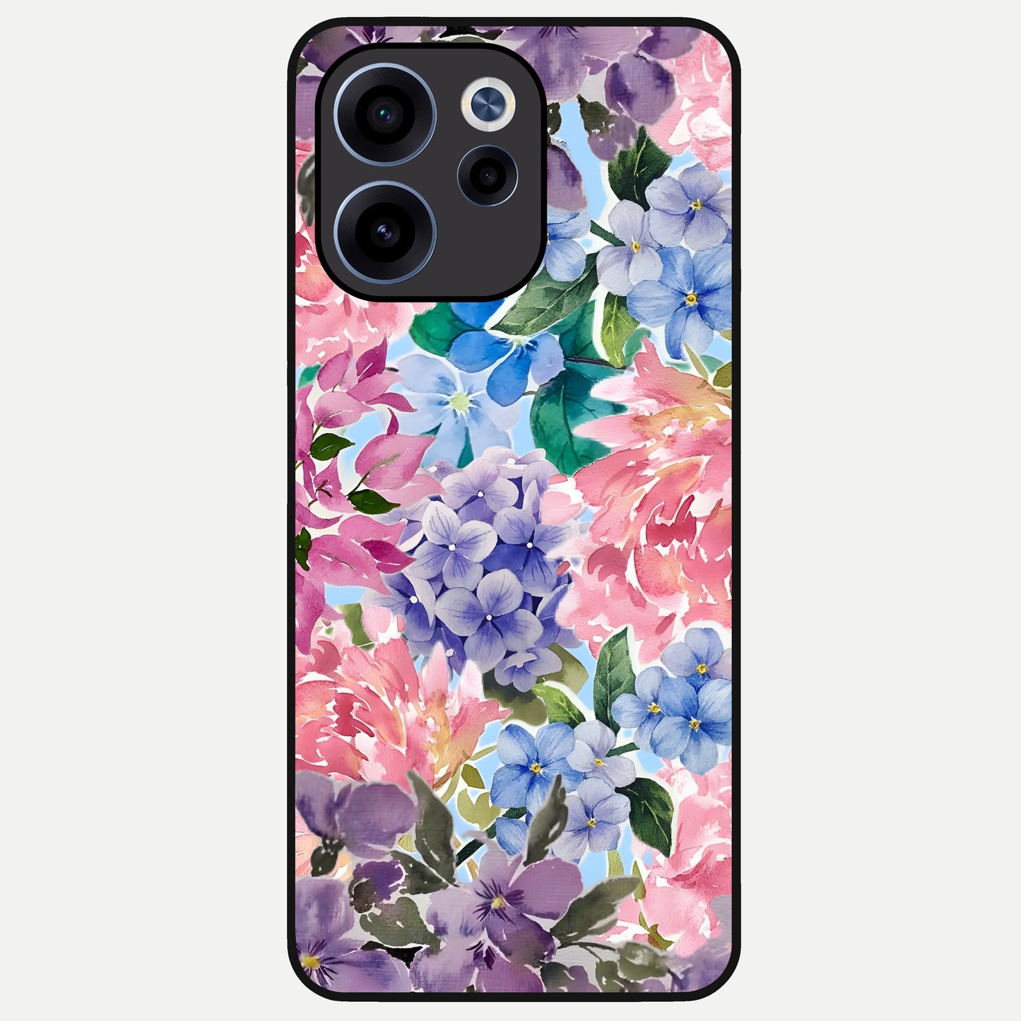  Pastel Floral Mix Glass Case For Oppo Reno 15c back cover – full design glossy printed glass finish