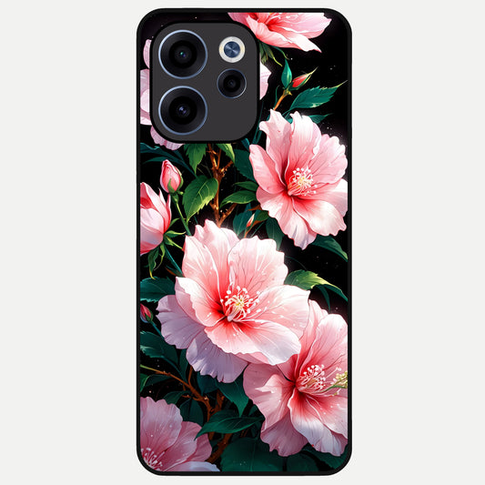  Peach Flower Glass Case For Oppo Reno 15c back cover – full design glossy printed glass finish