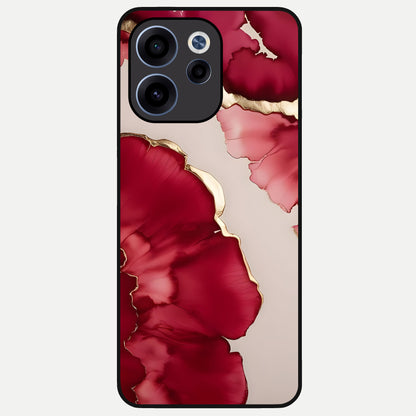  Pink And White Marble Glass Case For Oppo Reno 15c back cover – full design glossy printed glass finish