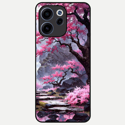  Pink Sunflower Glow Glass Case For Oppo Reno 15c back cover – full design glossy printed glass finish