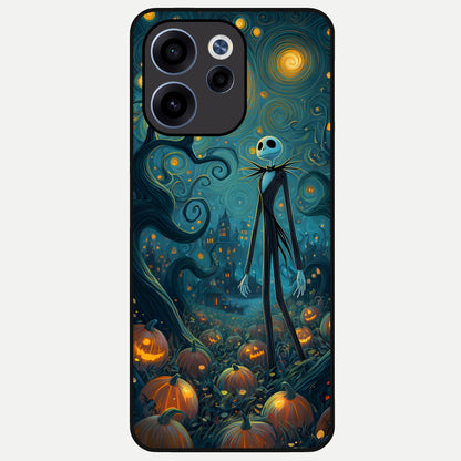  Pumpkin Moon Night Glass Case For Oppo Reno 15c back cover – full design glossy printed glass finish