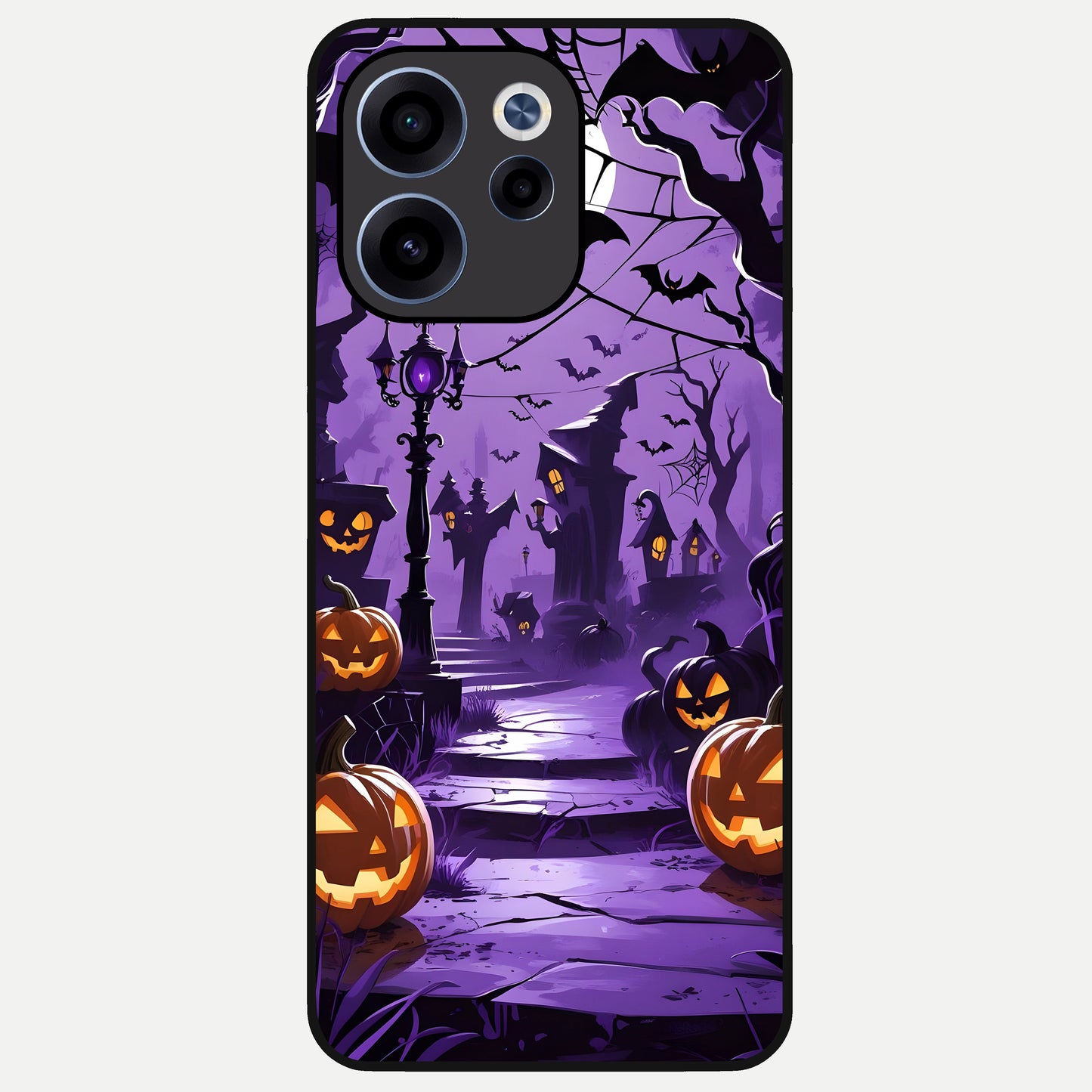  Pumpkin Patch Halloween Glass Case For Oppo Reno 15c back cover – full design glossy printed glass finish