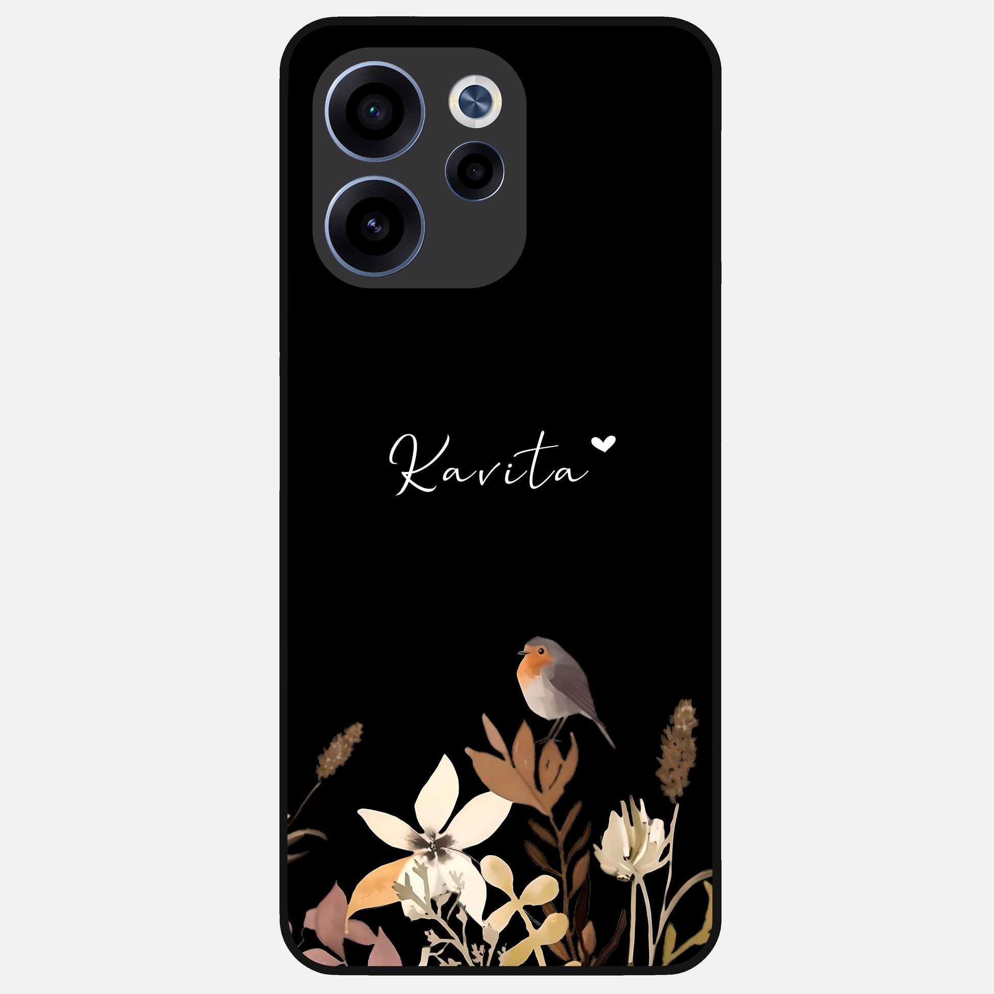 Quiet Garden Tune Custom Name Glass Case For Oppo Reno 15c back cover – full design glossy printed glass finish
