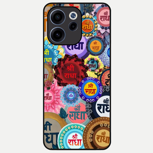  Radha Divine Bloom Glass Case For Oppo Reno 15c back cover – full design glossy printed glass finish
