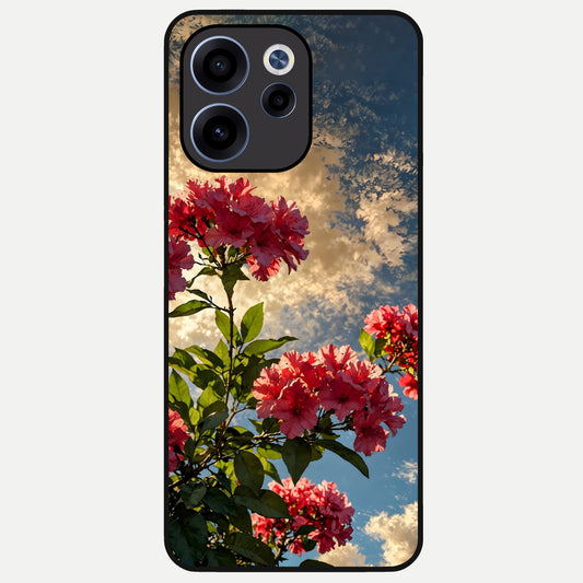  Red Bloom Skies Glass Case For Oppo Reno 15c back cover – full design glossy printed glass finish