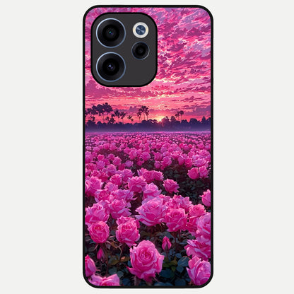  Rose Sunset Valley Glass Case For Oppo Reno 15c back cover – full design glossy printed glass finish