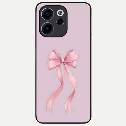  Soft Blush Bow Glass Case For Oppo Reno 15c back cover – full design glossy printed glass finish