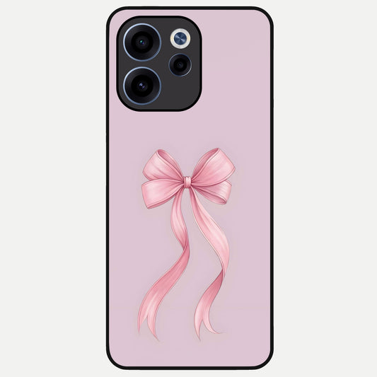  Soft Blush Bow Glass Case For Oppo Reno 15c back cover – full design glossy printed glass finish