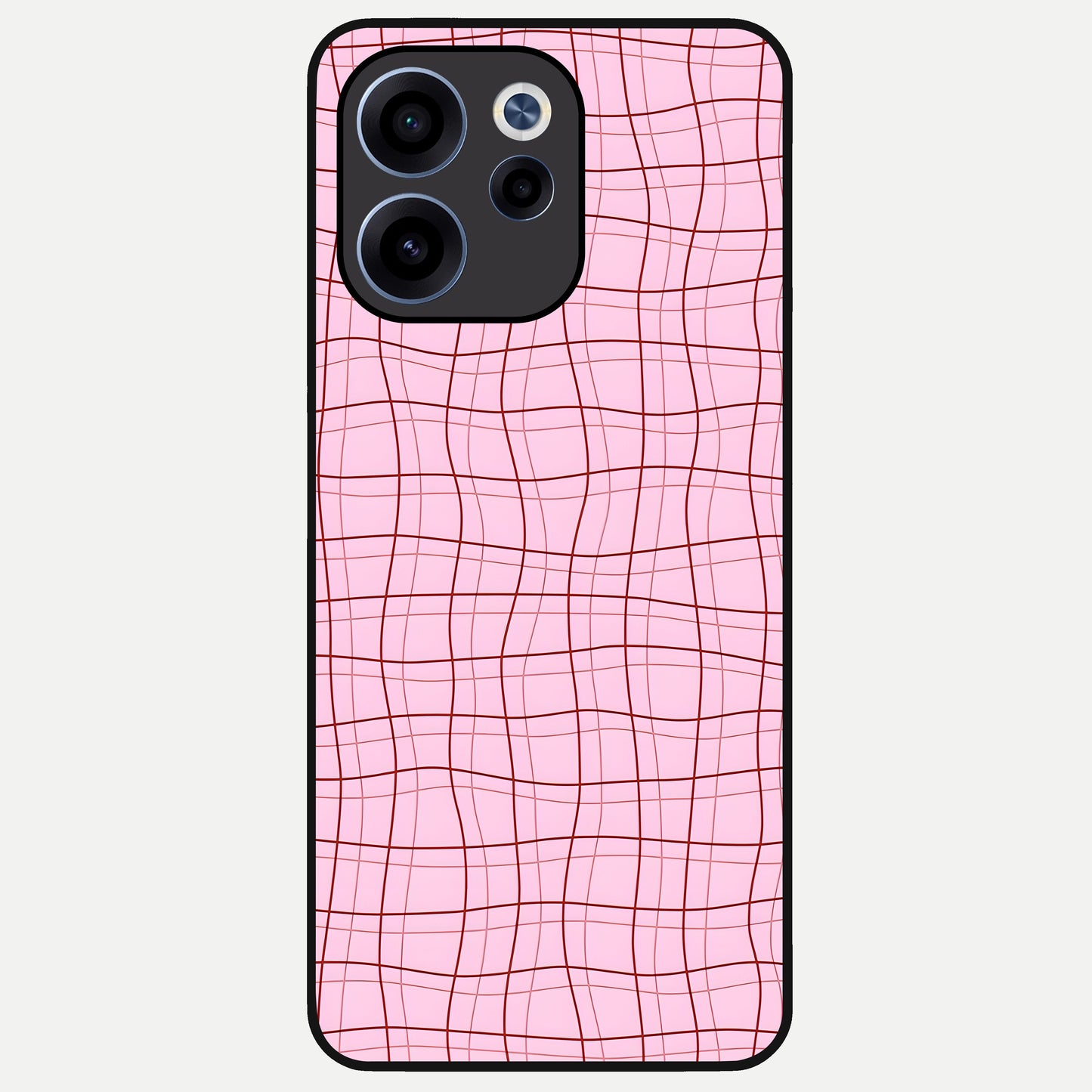  Soft Grid Bliss Glass Case For Oppo Reno 15c back cover – full design glossy printed glass finish