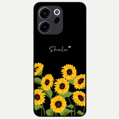  Sunflower Sky Bloom Glass Case For Oppo Reno 15c back cover – full design glossy printed glass finish