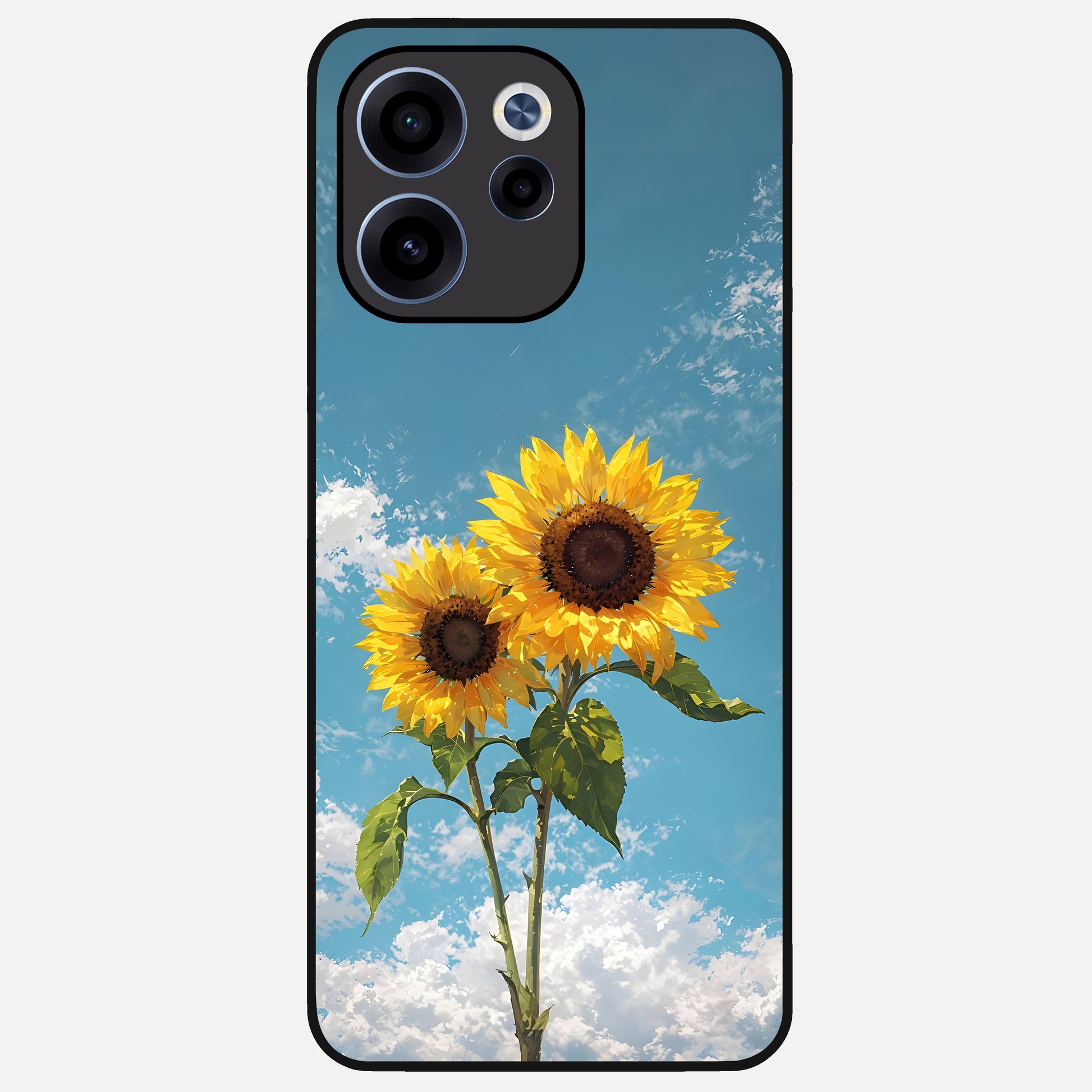 Sunlit Daisy Glow Glass Case For Oppo Reno 15c back cover – full design glossy printed glass finish