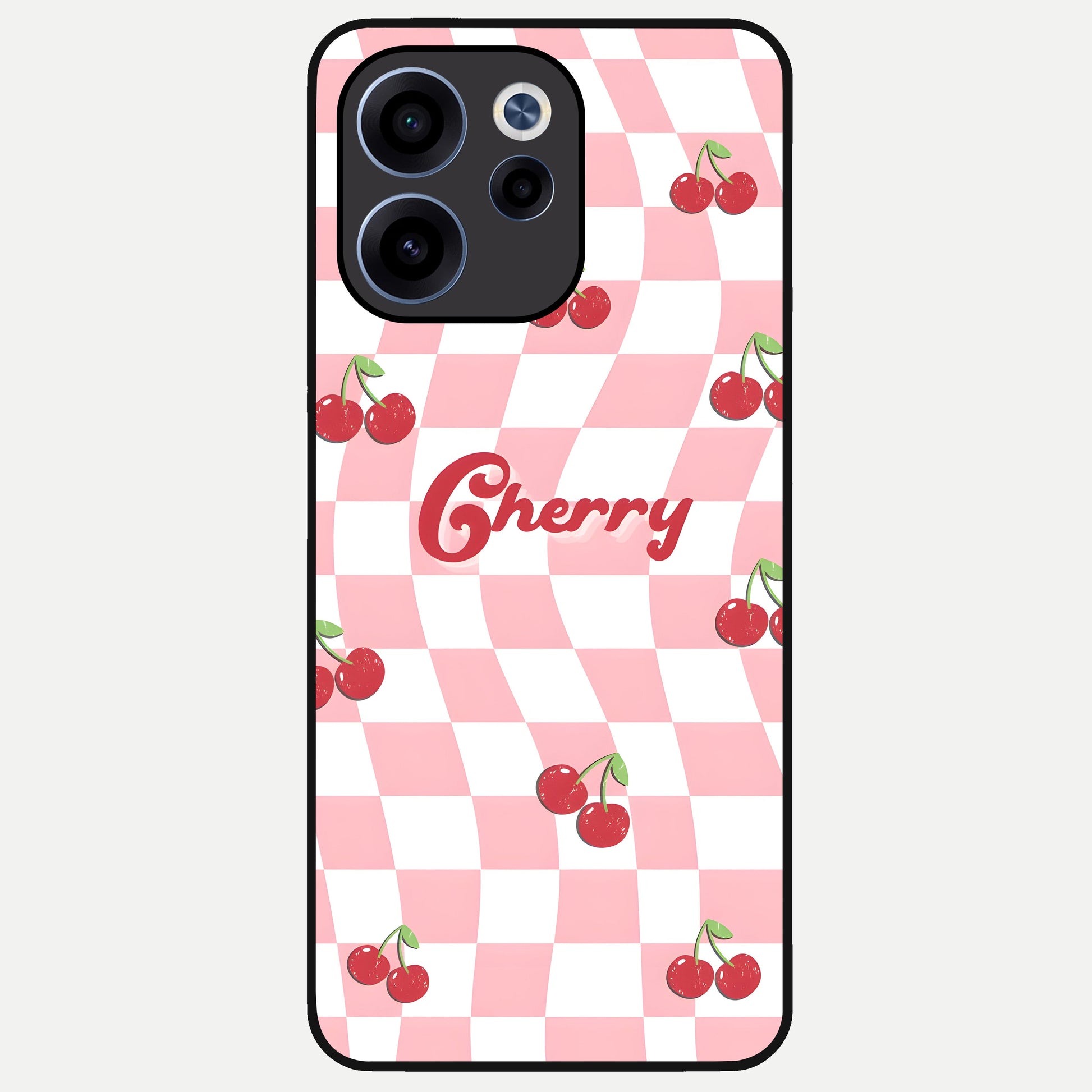  Sweet Cherry Vibes Glass Case For Oppo Reno 15c back cover – full design glossy printed glass finish