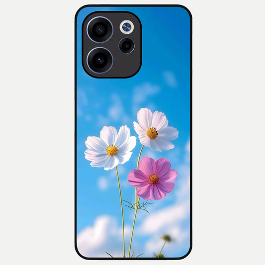  Tripple Flowers With Sky Glass Case For Oppo Reno 15c back cover – full design glossy printed glass finish