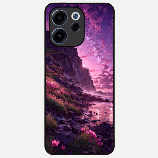  Twilight Blossom Coast Glass Case For Oppo Reno 15c back cover – full design glossy printed glass finish