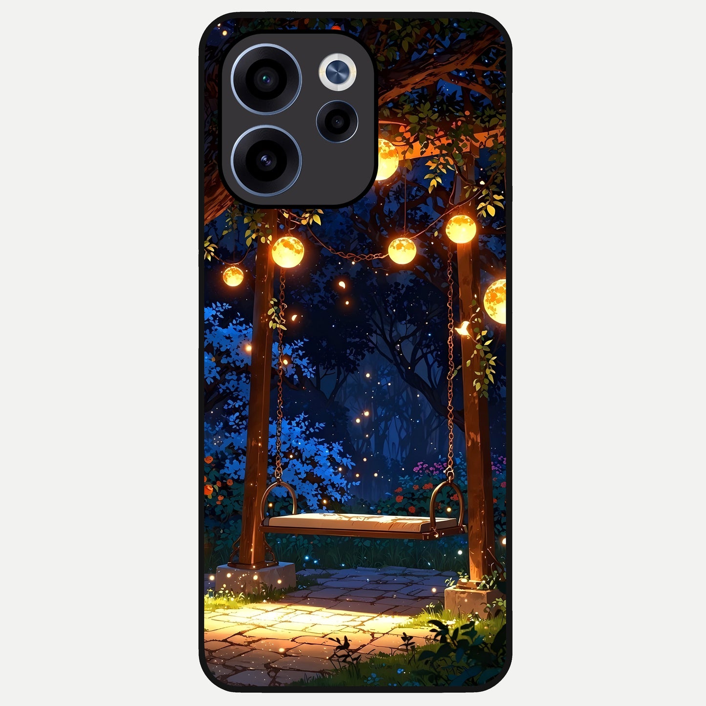  Twilight Garden Swing Glass Case For Oppo Reno 15c back cover – full design glossy printed glass finish