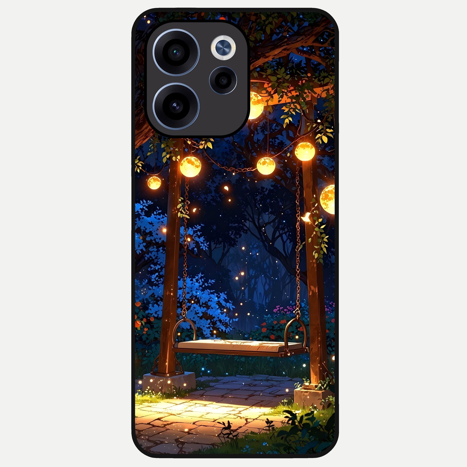  Twilight Garden Swing Glass Case For Oppo Reno 15c back cover – full design glossy printed glass finish
