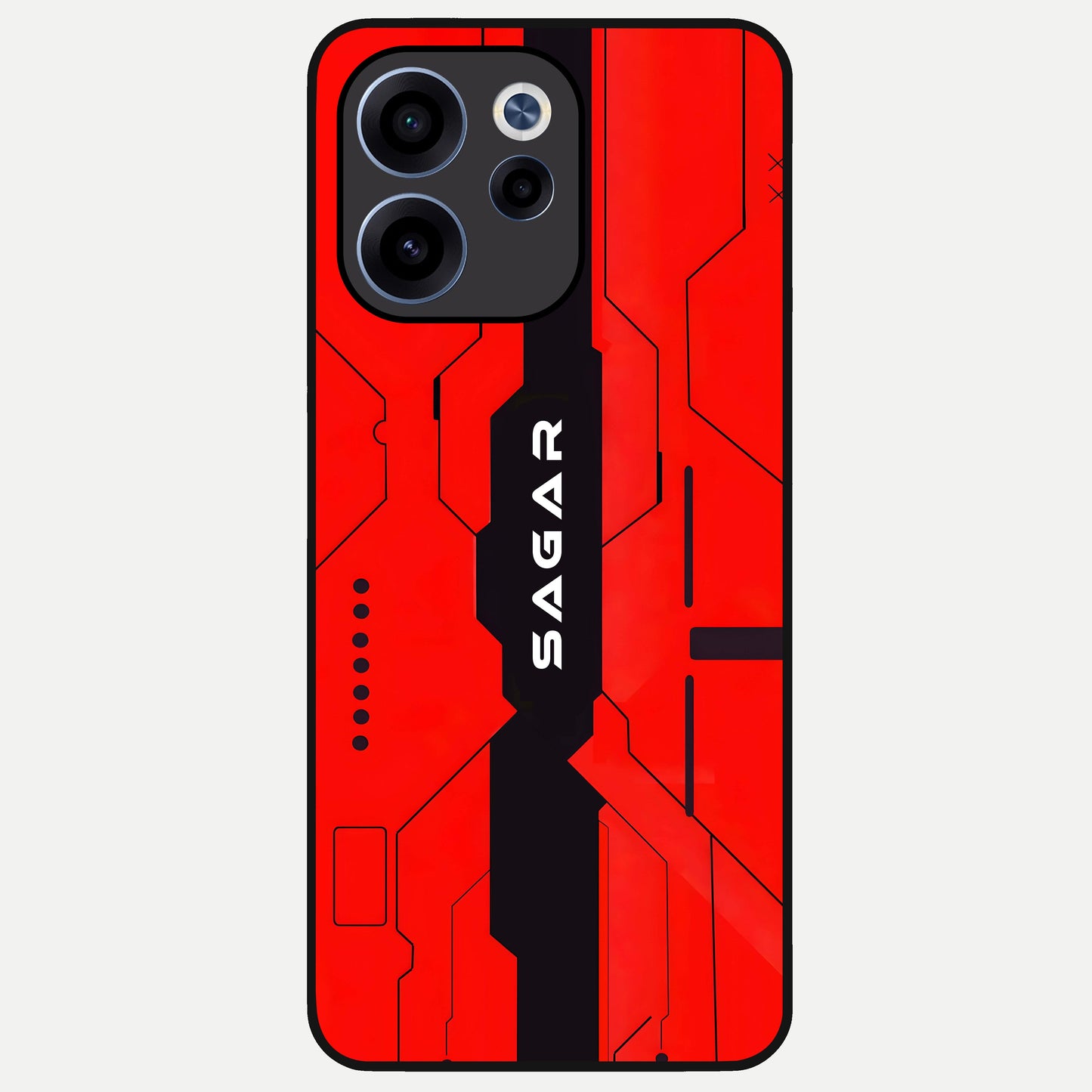  Voltage Rise CYBERPUNK Custom Name Glass Case For Oppo Reno 15c back cover – personalized glossy printed glass finish