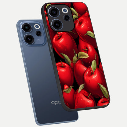  Apple Pattern phone case For Oppo Reno 15c showing premium glass back cover with detailed artwork