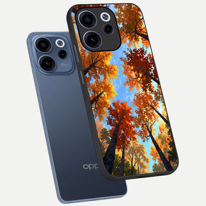  Autumn Sky Rise phone case For Oppo Reno 15c showing premium glass back cover with detailed artwork