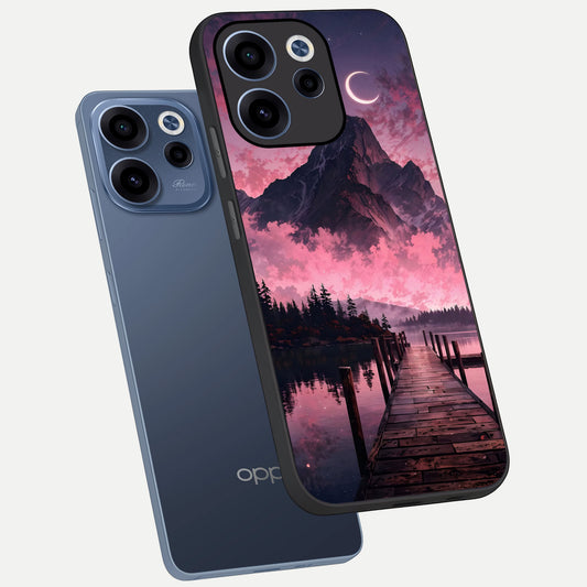  Beautiful Mountain View phone case For Oppo Reno 15c showing premium glass back cover with detailed artwork