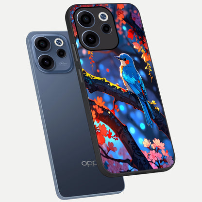  Blooming Water Drift phone case For Oppo Reno 15c showing premium glass back cover with detailed artwork