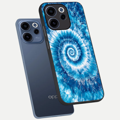  Blue Galaxy Wave phone case For Oppo Reno 15c showing premium glass back cover with detailed artwork