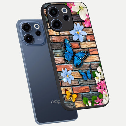  Brick Bloom Flight phone case For Oppo Reno 15c showing premium glass back cover with detailed artwork