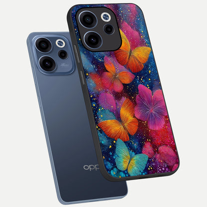  Butterfly Dream Mist phone case For Oppo Reno 15c showing premium glass back cover with detailed artwork