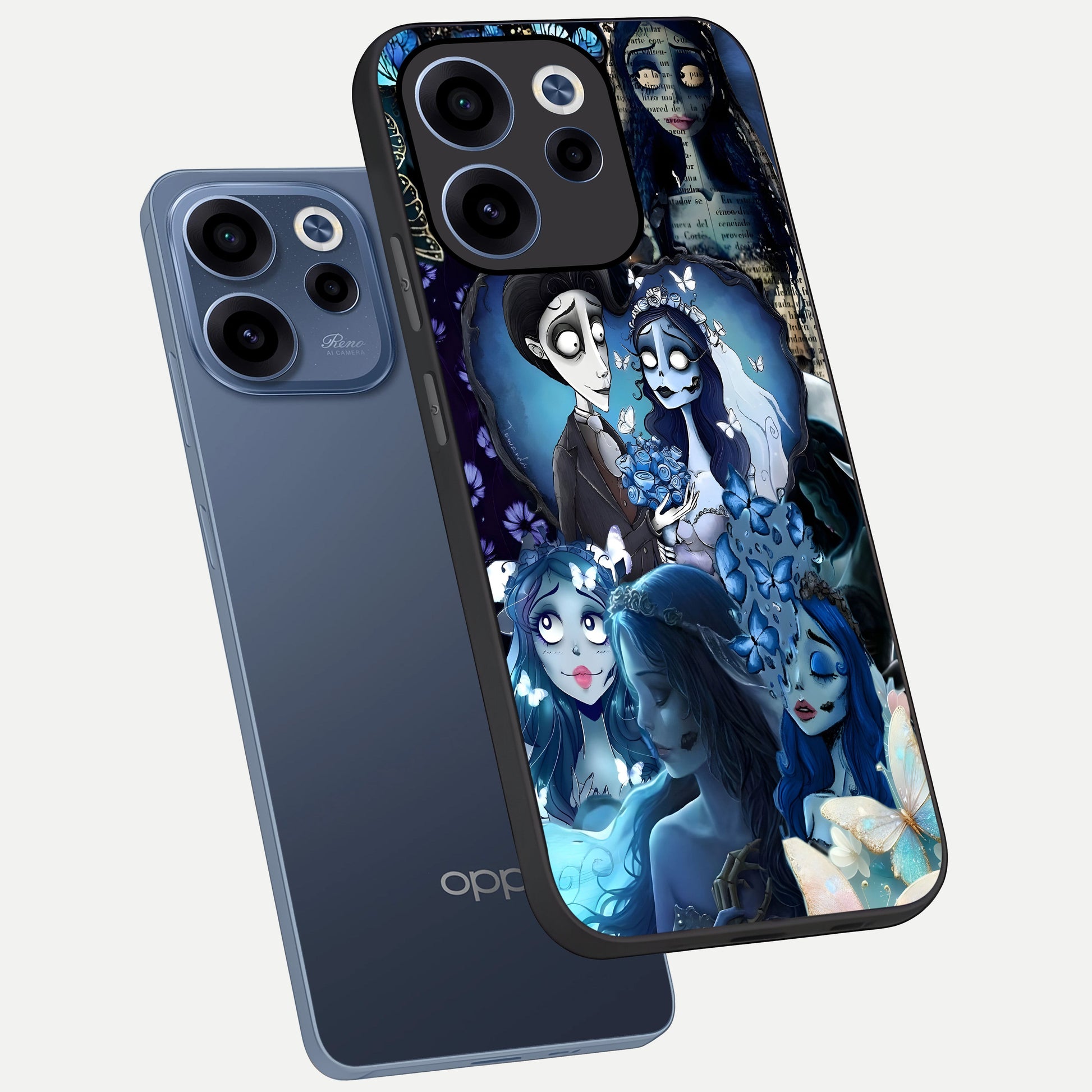  Butterfly Ghost Soul phone case For Oppo Reno 15c showing premium glass back cover with detailed artwork