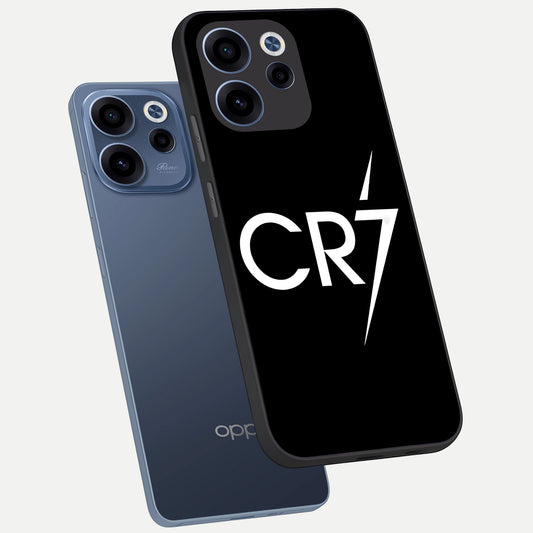  CR7 Elite Strike phone case For Oppo Reno 15c showing premium glass back cover with detailed artwork