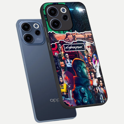  CYBERPUNK Legacy phone case For Oppo Reno 15c showing premium glass back cover with detailed artwork