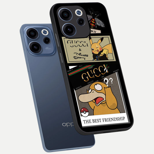  Cartoon Brand Play Mashup phone case For Oppo Reno 15c showing premium glass back cover with detailed artwork