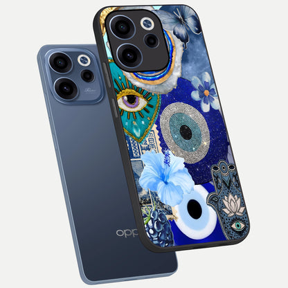  Celestial Blue Vision phone case For Oppo Reno 15c showing premium glass back cover with detailed artwork