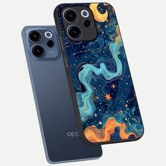  Celestial Dream Flow phone case For Oppo Reno 15c showing premium glass back cover with detailed artwork