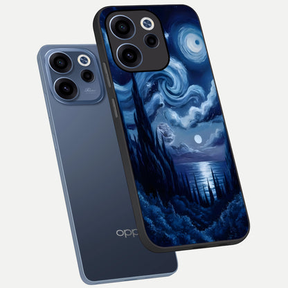  Celestial Dream Van Gogh phone case For Oppo Reno 15c showing premium glass back cover with detailed artwork