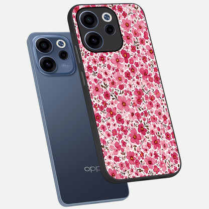  Cherry Blossom Charm phone case For Oppo Reno 15c showing premium glass back cover with detailed artwork