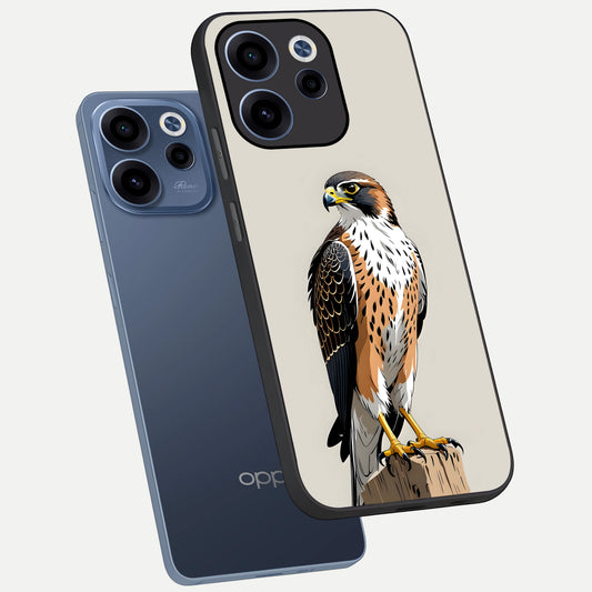  Clever Eagle phone case For Oppo Reno 15c showing premium glass back cover with detailed artwork