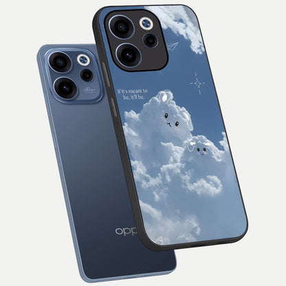  Cloud Bunny Dreams phone case For Oppo Reno 15c showing premium glass back cover with detailed artwork
