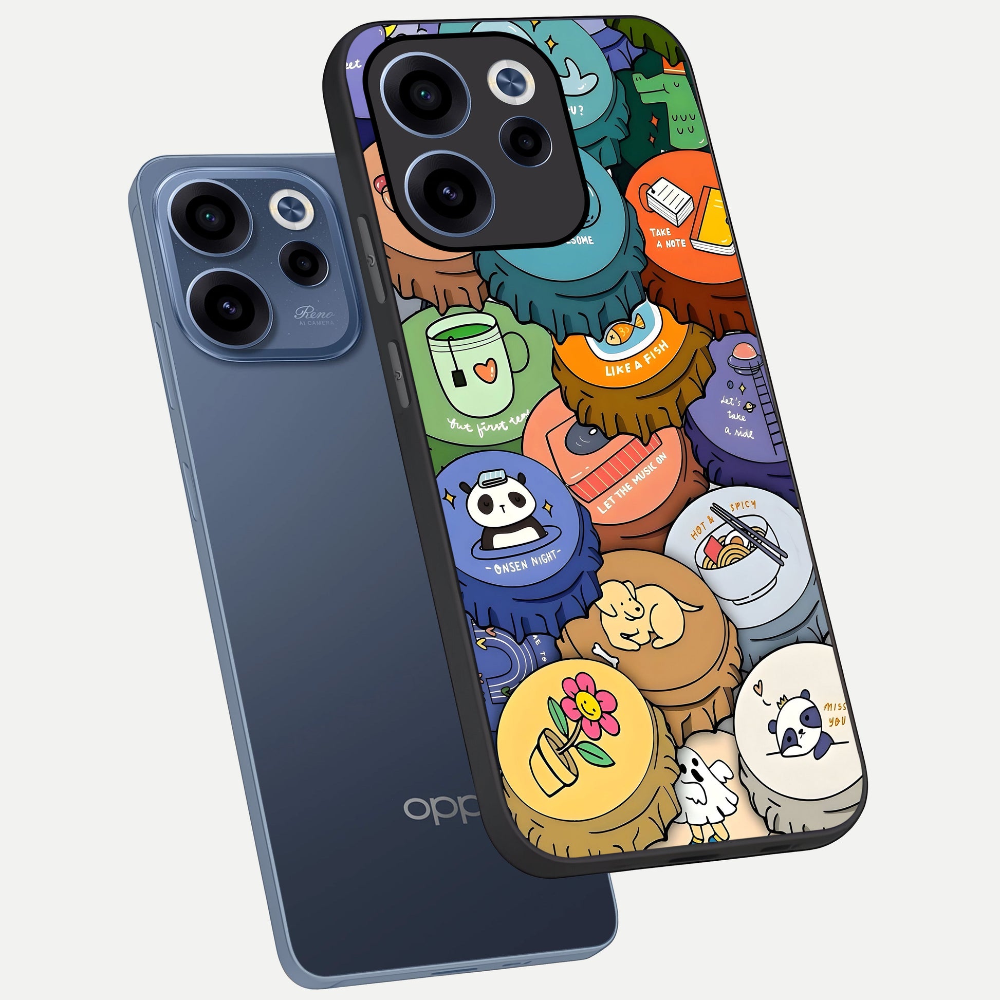  Coins Patterns phone case For Oppo Reno 15c showing premium glass back cover with detailed artwork