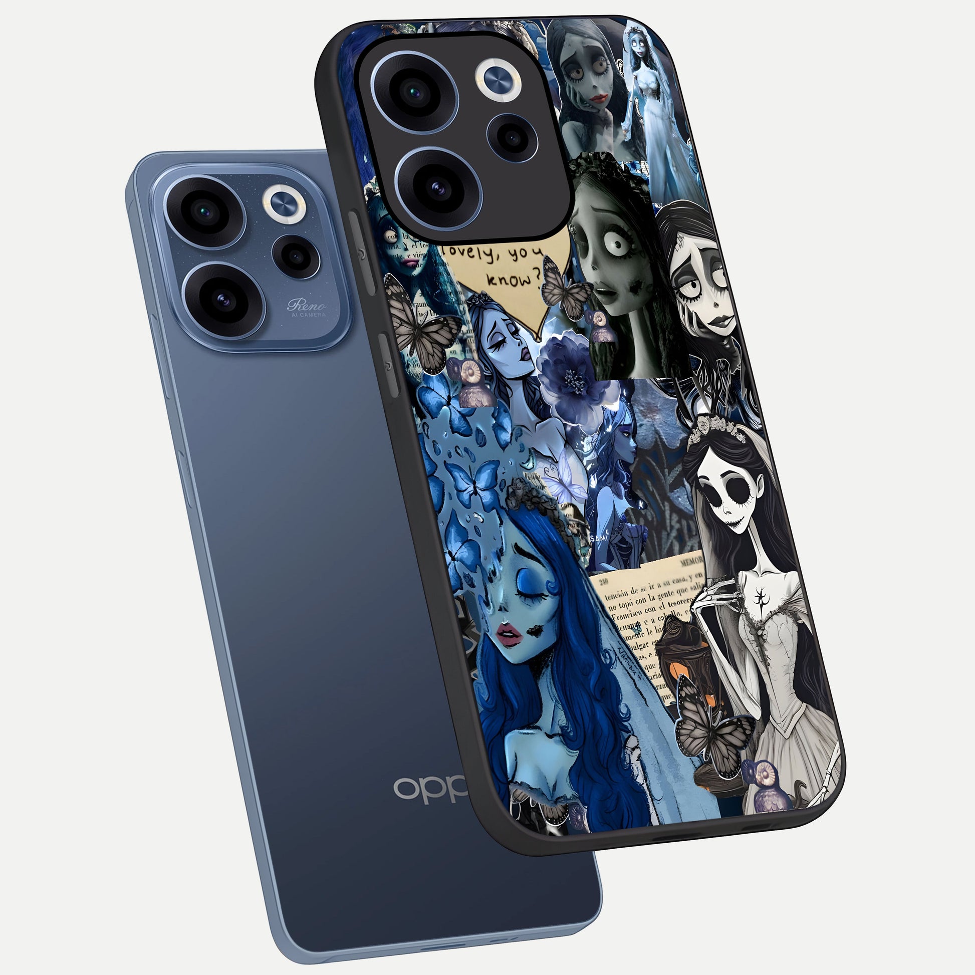  Corpse Bride Posters phone case For Oppo Reno 15c showing premium glass back cover with detailed artwork