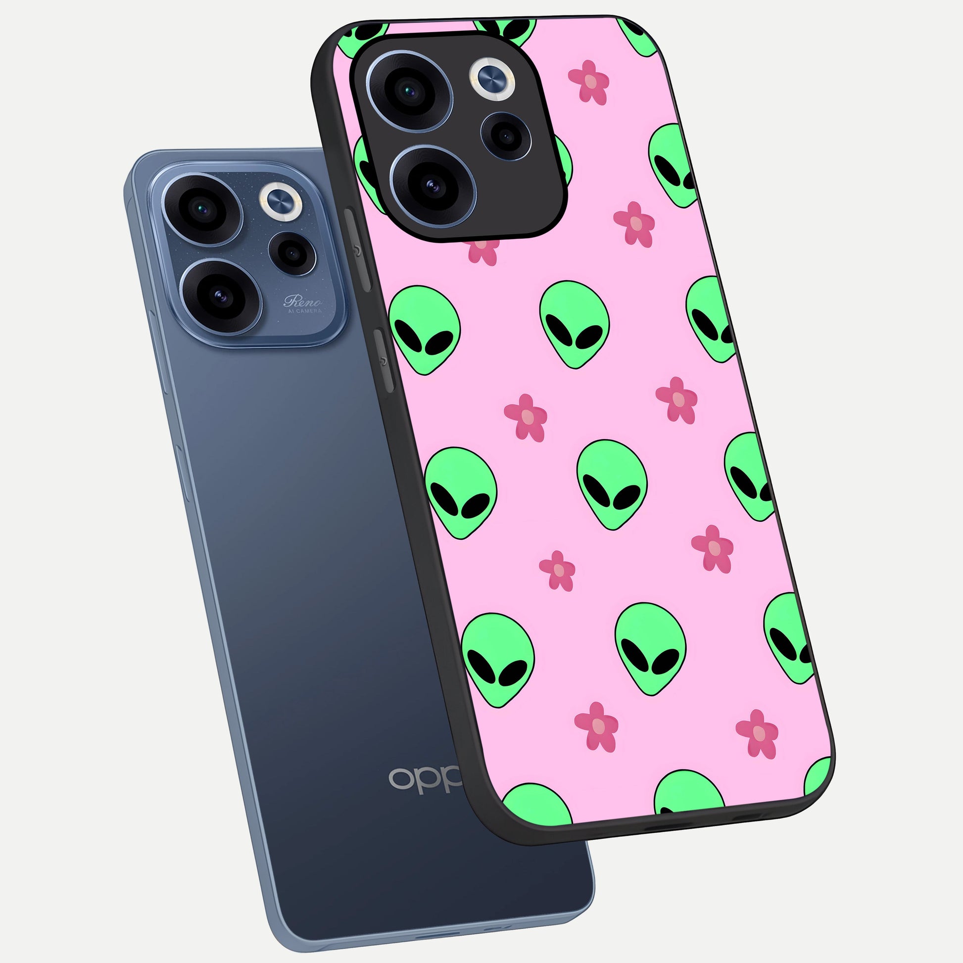  Cosmic Cute Crush phone case For Oppo Reno 15c showing premium glass back cover with detailed artwork