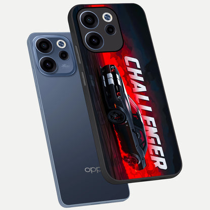 Crimson Challenger Fury phone case For Oppo Reno 15c showing premium glass back cover with detailed artwork