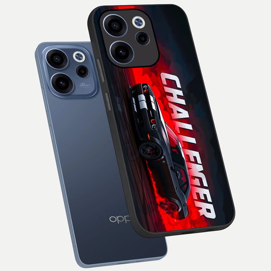  Crimson Challenger Fury phone case For Oppo Reno 15c showing premium glass back cover with detailed artwork