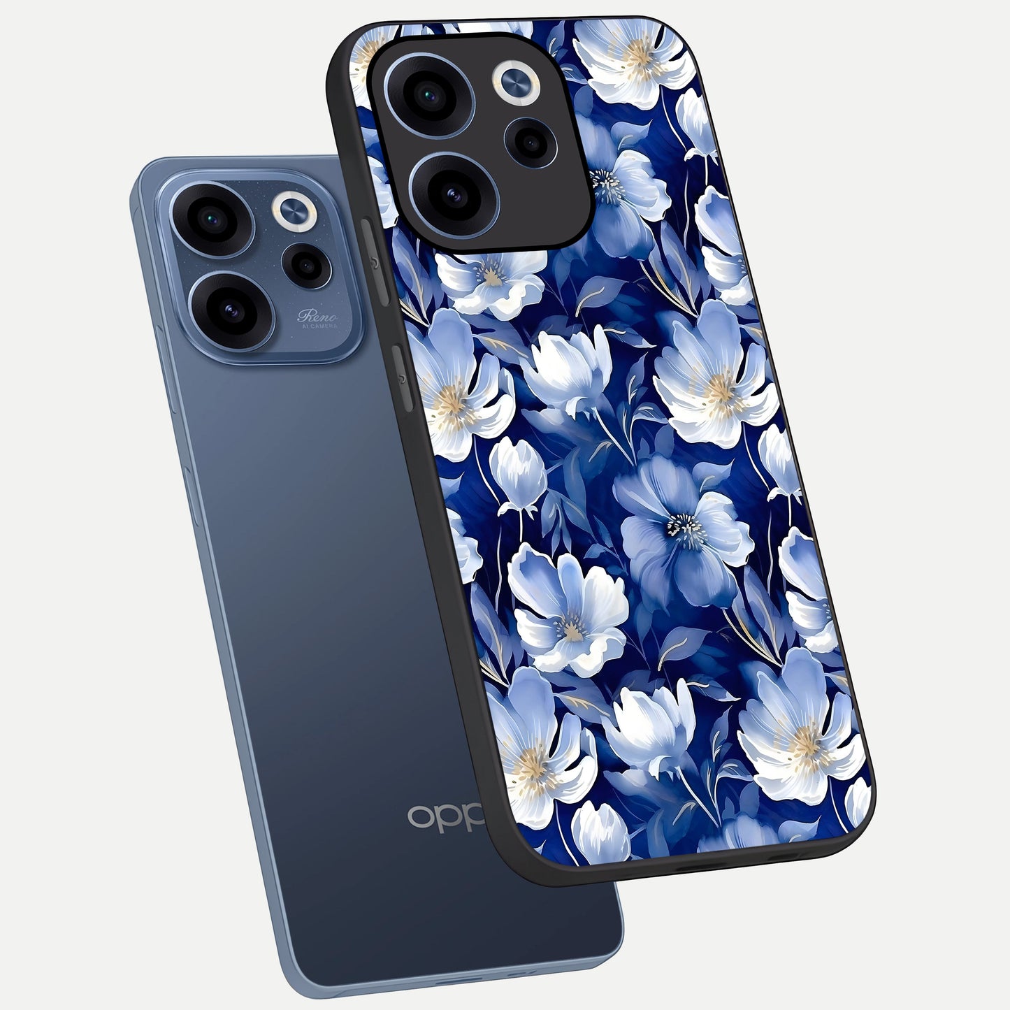  Cute Floral Patterns phone case For Oppo Reno 15c showing premium glass back cover with detailed artwork