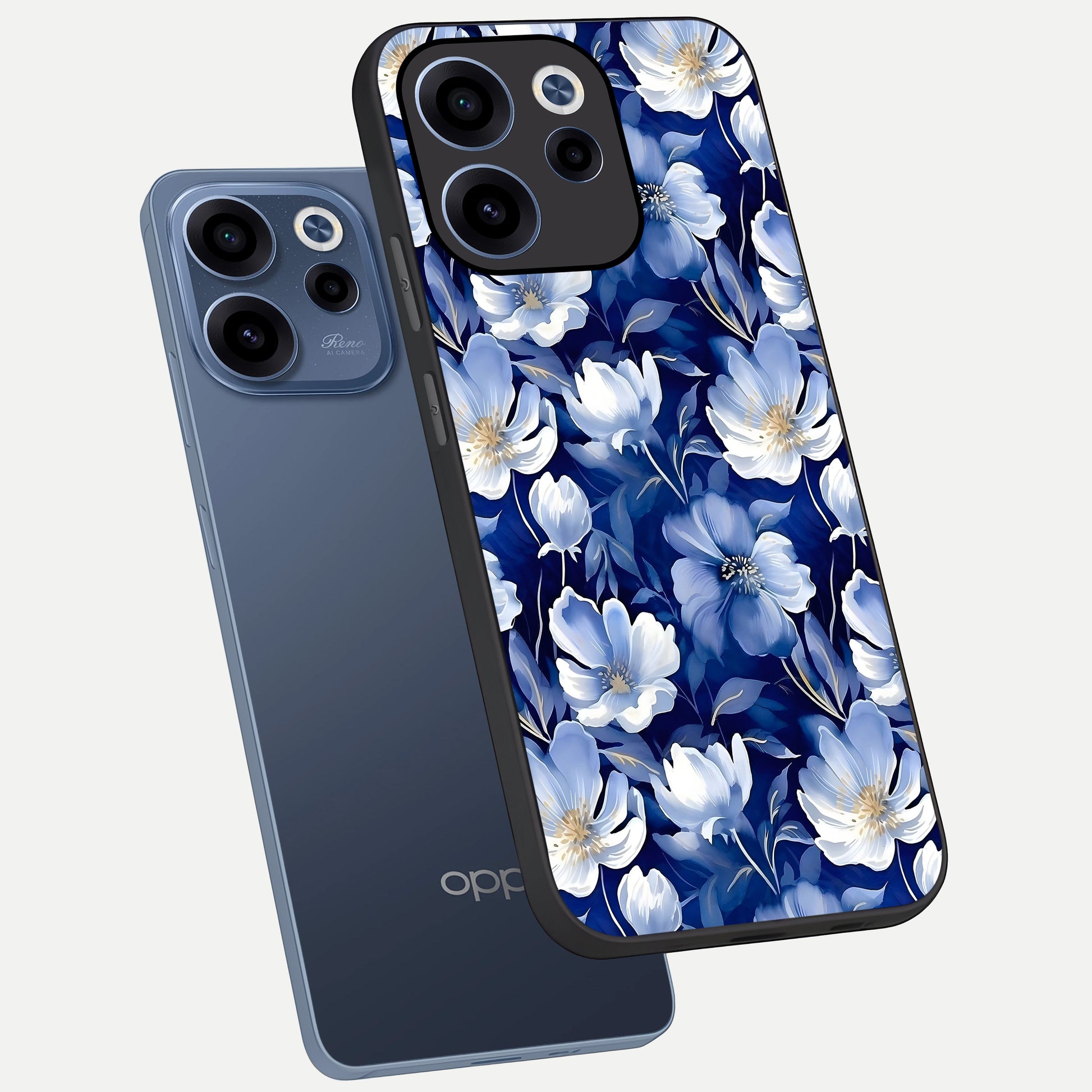  Cute Floral Patterns phone case For Oppo Reno 15c showing premium glass back cover with detailed artwork
