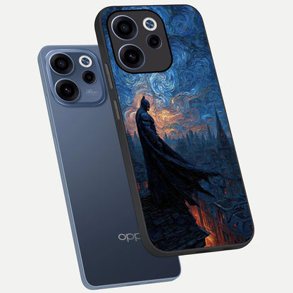  Dark Knight Dusk phone case For Oppo Reno 15c showing premium glass back cover with detailed artwork