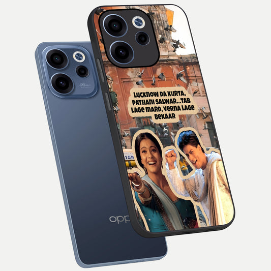  Desi Retro Vibes phone case For Oppo Reno 15c showing premium glass back cover with detailed artwork