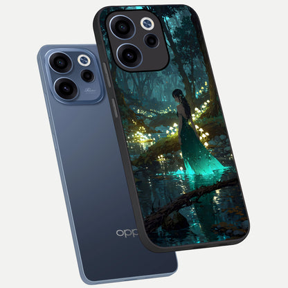  Enchanted Forest Glow phone case For Oppo Reno 15c showing premium glass back cover with detailed artwork
