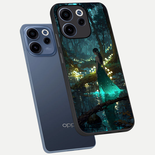  Enchanted Forest Glow phone case For Oppo Reno 15c showing premium glass back cover with detailed artwork
